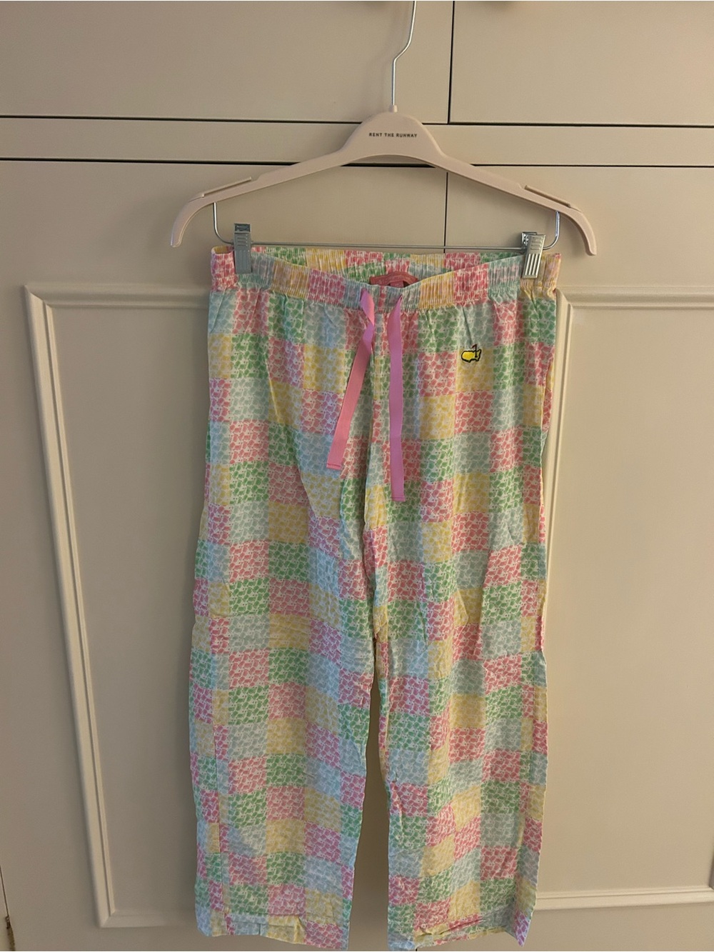 Masters Pastel Check Pajama Pants with Pink Tie